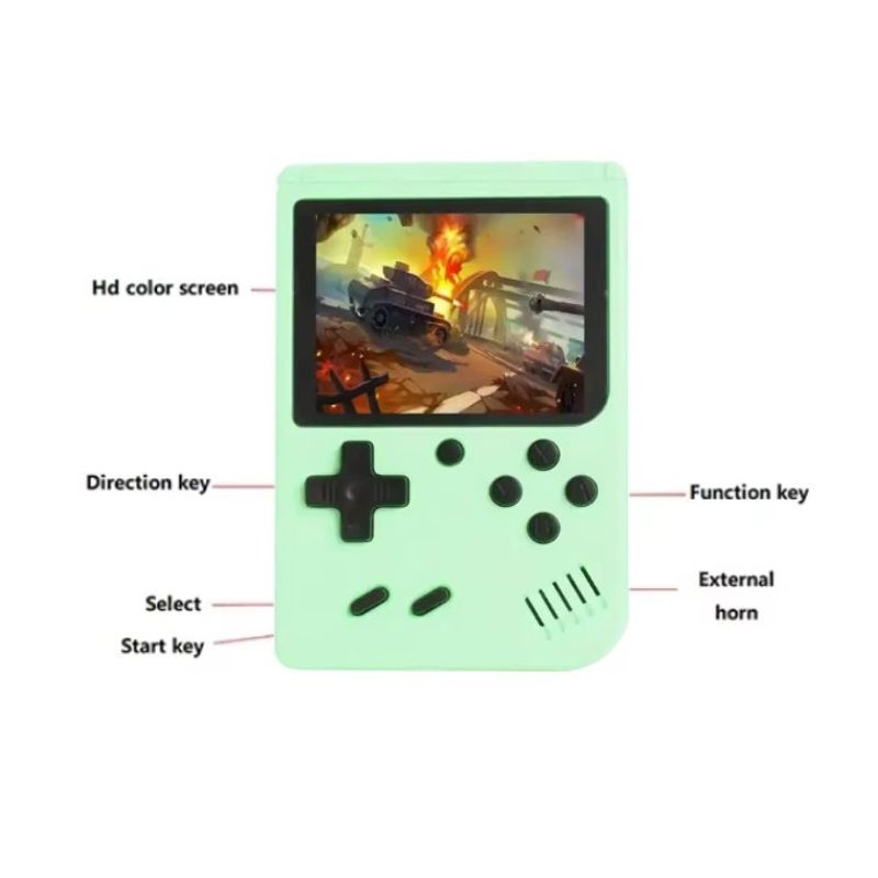 GENERICO - Mini Consola de Videojuegos Portátil GC26 de 400 Juegos Color Verde