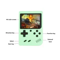 GENERICO - Mini Consola de Videojuegos Portátil GC26 de 400 Juegos Color Verde
