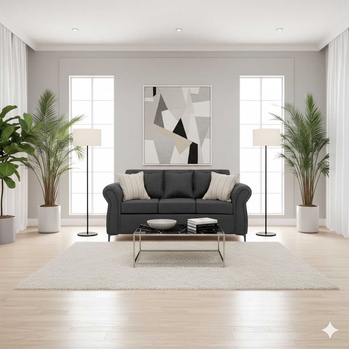 SITIAL HOME - Living 311 Singapur marengo sofa 3 cuerpos + 2 poltronas resortes