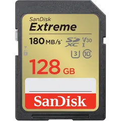 SANDISK - Tarjeta SD Extreme 128GB UHS-I 180MBs 90MBs