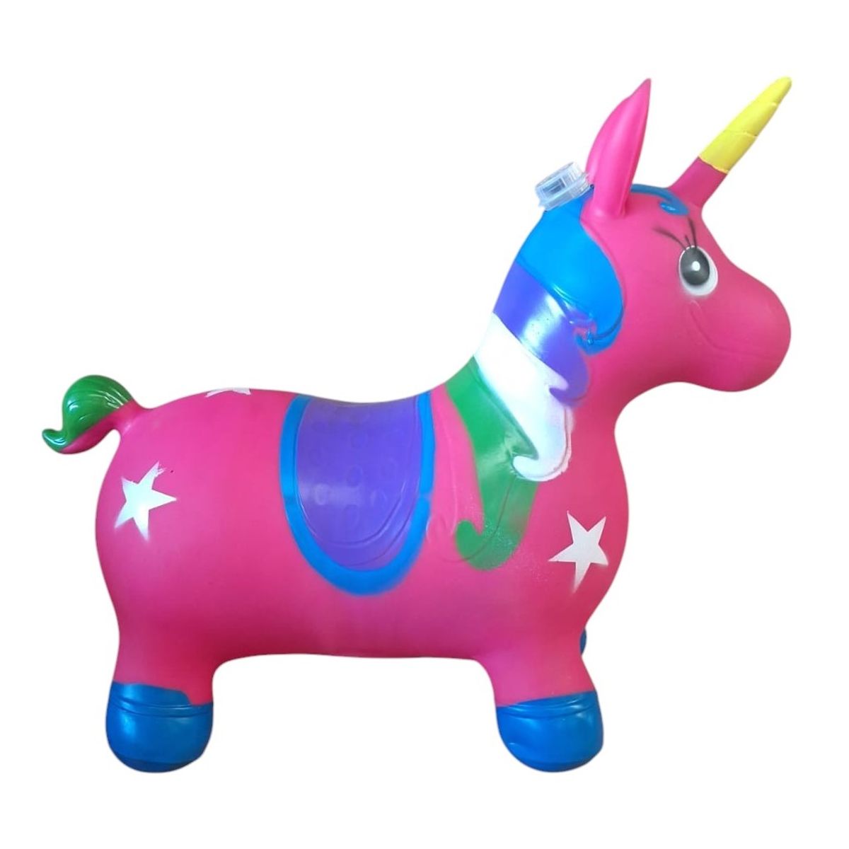 GENERICO - Unicornio Saltarín Inflable Con Sonido Fucsia Azul