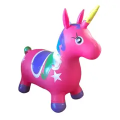 GENERICO - Unicornio Saltarín Inflable Con Sonido Fucsia Morado