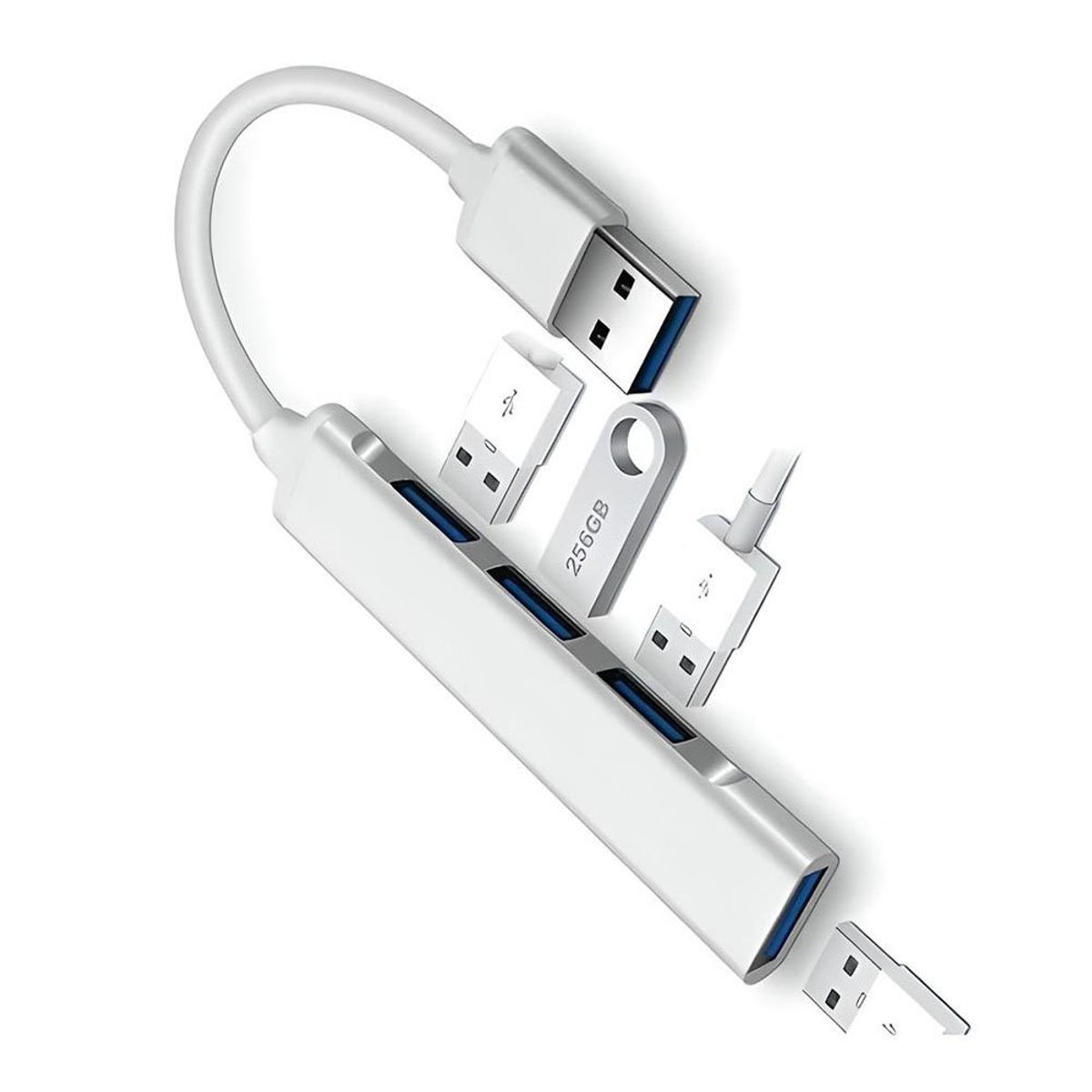 EON - Hub Metal 4 Puertos Usb 3.0 Ultra Rapido Splitter Expansión