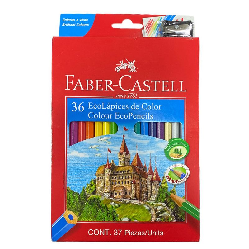 FABER-CASTELL - Lápices Faber-Castell Ecolápices 36 Colores + Sacapuntas