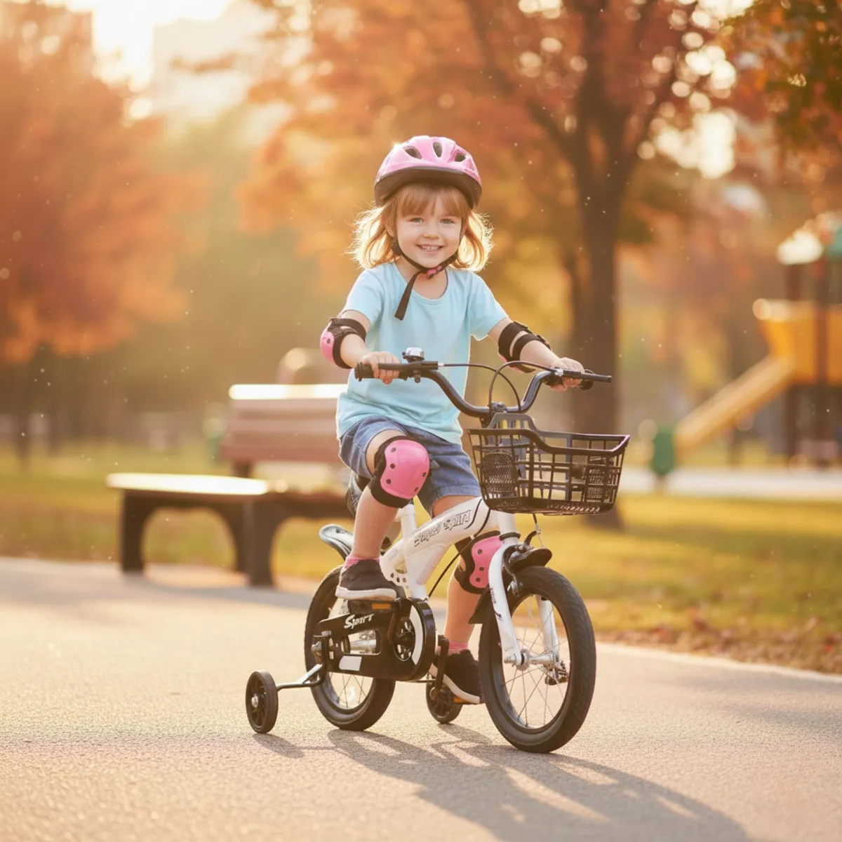 BABYLUNA - Bicicleta Aro 16 con Cesta, Ruedas y Botellón de Agua Blanco