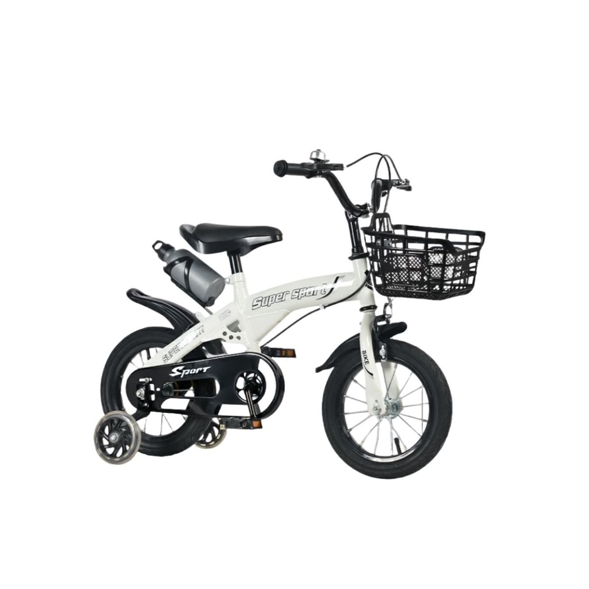 BABYLUNA - Bicicleta Aro 16 con Cesta, Ruedas y Botellón de Agua Blanco