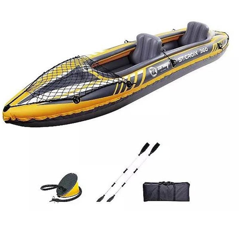 MUNDO MAGIA - Kayak Inflable Doble Con Remos Bomba Y Bolsa Color Amarillo