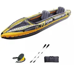 MUNDO MAGIA - Kayak Inflable Doble Con Remos Bomba Y Bolsa Color Amarillo