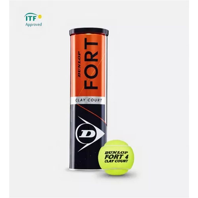 GENERICO - Tarro de pelotas de tenis Dunlop Fort Clay x4