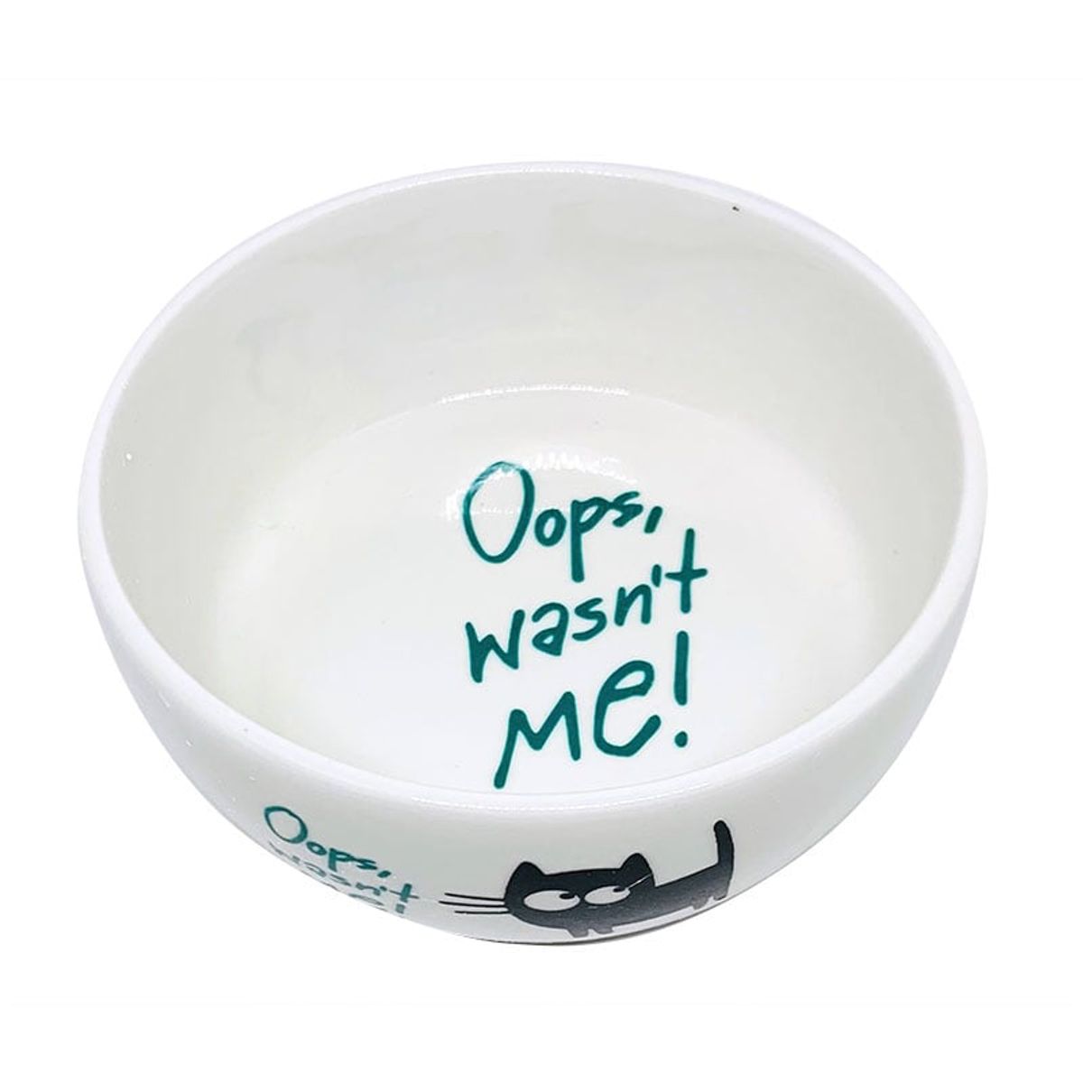 GENERICO - Plato de cerámica para Gatos Oops Turquesa