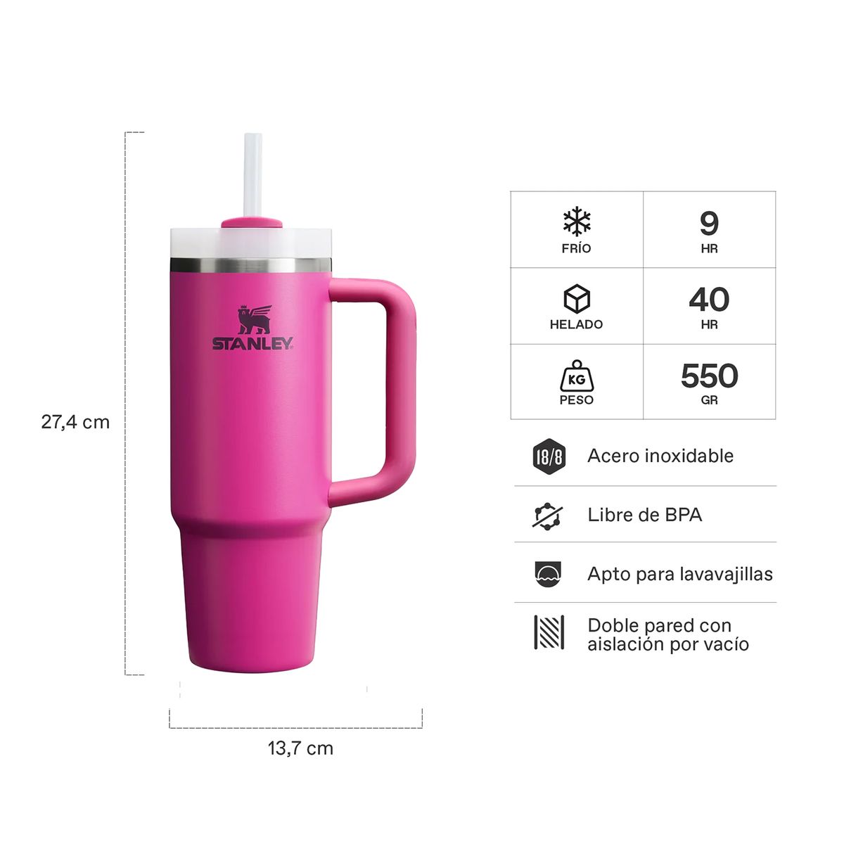 STANLEY - Quencher H20 Adventure Fuchsia - 887 ml