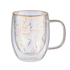 ADAGIO TEAS - Taza Doble Vidrio Delicate Leaves 300 ml