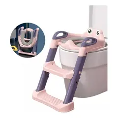 SHOP EHOME BAG - Asiento Adaptador con Escalera para Inodoro sin cojin Rosado