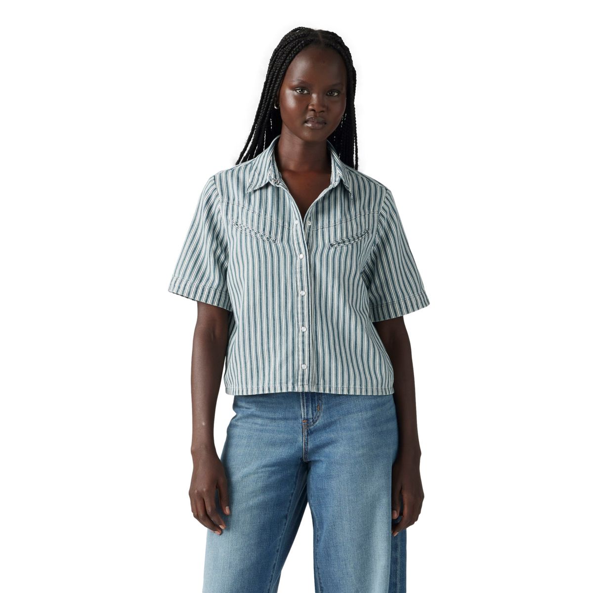 LEVIS - Camisa Mujer Rinoa Camp Shirt Celeste Levis