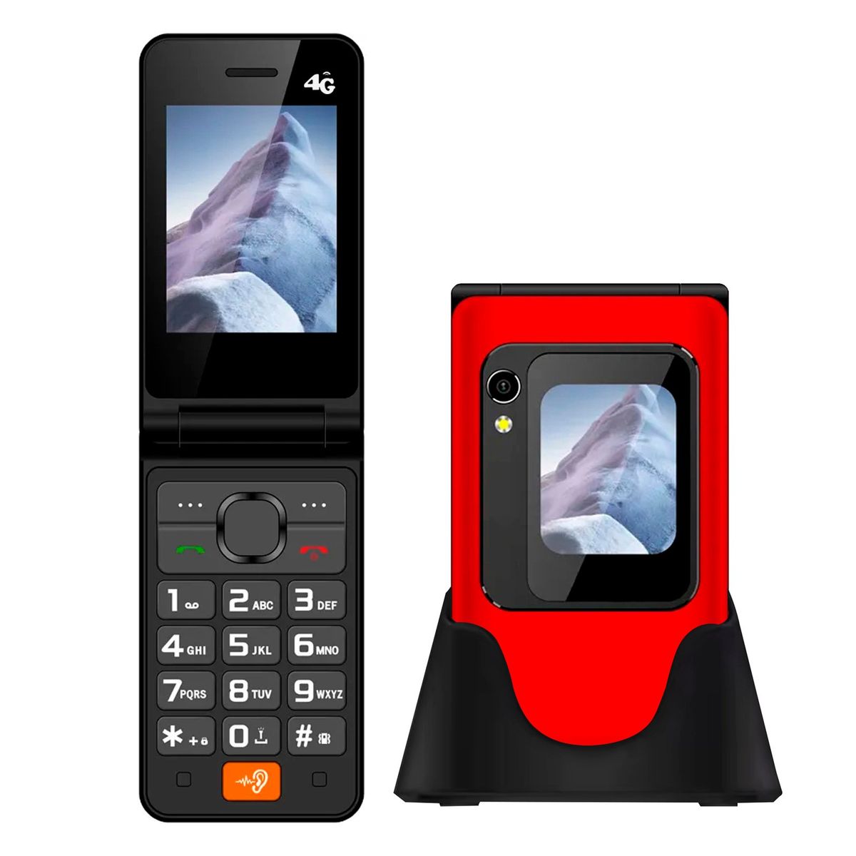 TECNOLAB - Telefono Celular Adulto Mayor DualSim 2.8 Pulgada TL705 Rojo
