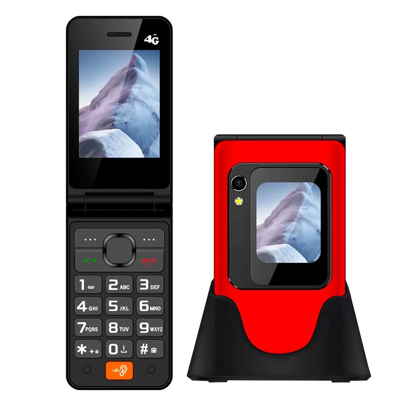 TECNOLAB - Telefono Celular Adulto Mayor DualSim 2.8 Pulgada TL705 Rojo