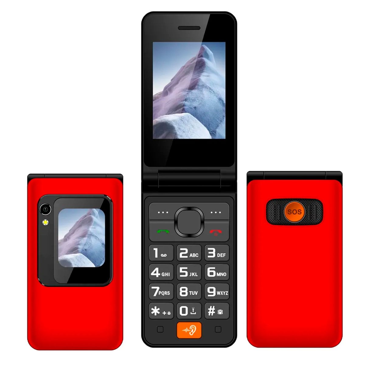 TECNOLAB - Telefono Celular Adulto Mayor DualSim 2.8 Pulgada TL705 Rojo