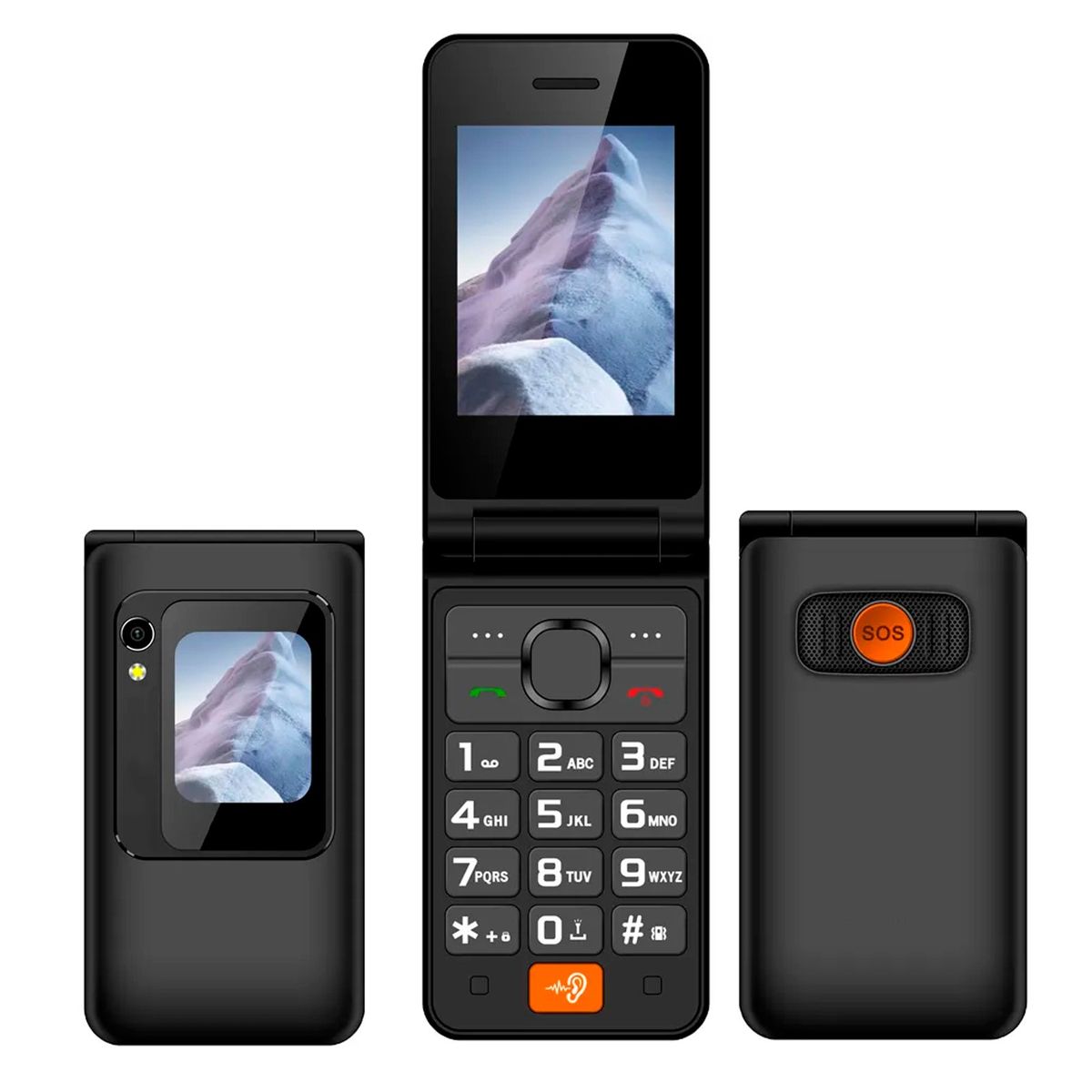 TECNOLAB - Telefono Celular Adulto Mayor DualSim 2.8 Pulgad TL705 Negro