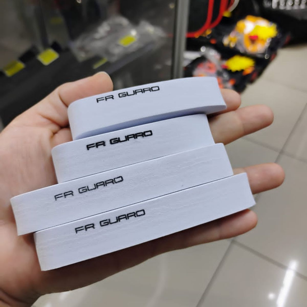 GENERICO - X4 tiras topes de puerta de goma Eva auto adhesivos blanco