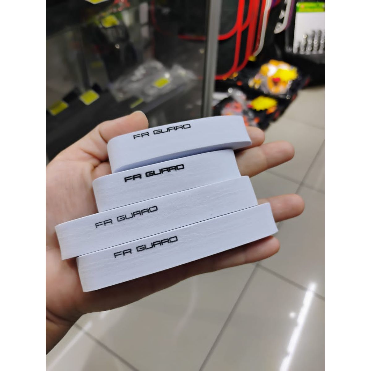 GENERICO - X4 tiras topes de puerta de goma Eva auto adhesivos blanco