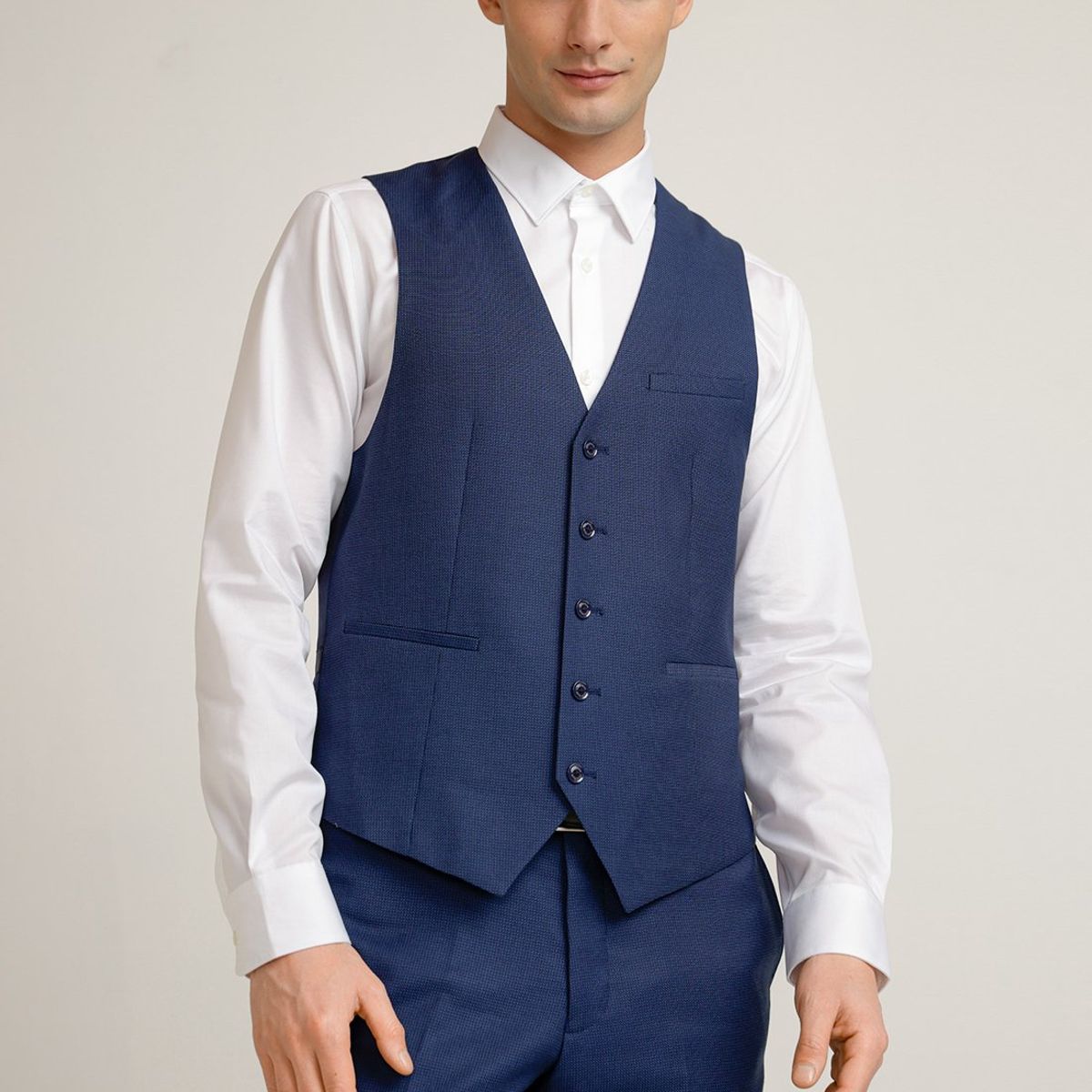 PERRY ELLIS - Gilet Hombre Formal Washable Azul