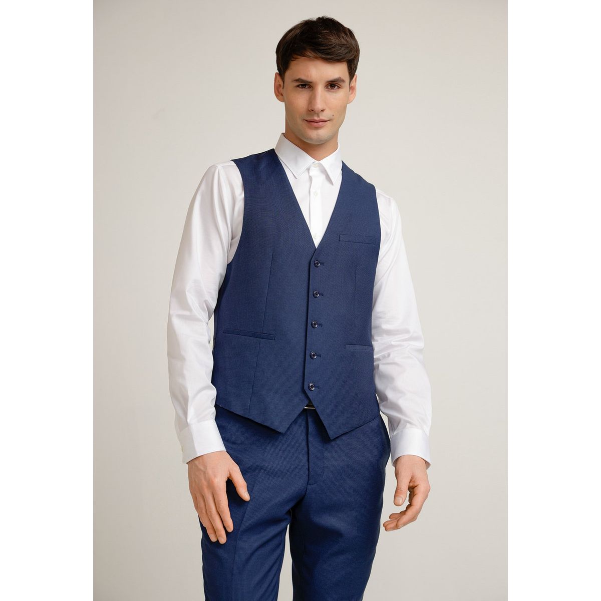 PERRY ELLIS - Gilet Hombre Formal Washable Azul