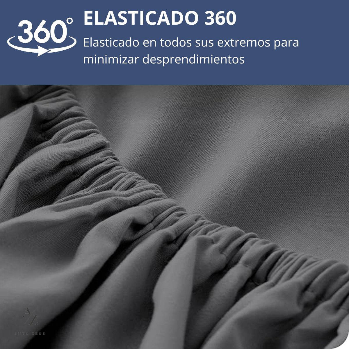 AZ AURAZEUS - Sabanas Bajera King Gris Ultra Suave Hilos Aura Zeus