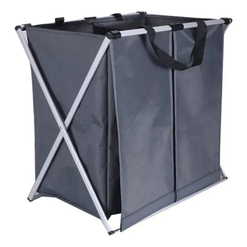 GENERICO - Canasto ropa plegable doble color gris