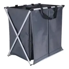 GENERICO - Canasto ropa plegable doble color gris