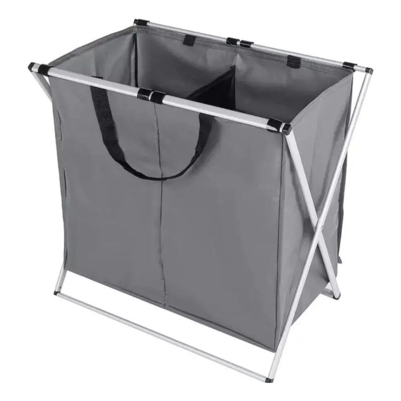GENERICO - Canasto ropa plegable doble color gris