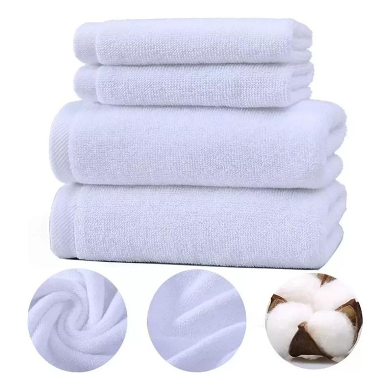 AZ AURAZEUS - Juego De 4 Toallas De Baño Algodon Grande 500gr Gimnasio Suave Az