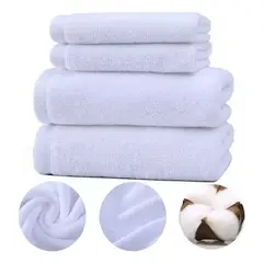 AZ AURAZEUS - Juego De 4 Toallas De Baño Algodon Grande 500gr Gimnasio Suave Az