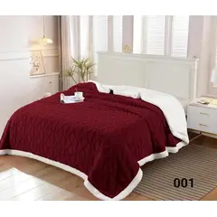 GENERICO - Frazada Polar - Manta termica con Chiporro KING Burdeo