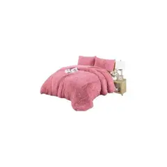 GENERICO - Cobertor Plumón Invierno Chiporro Liso Peludo 2Plazas color ROSA