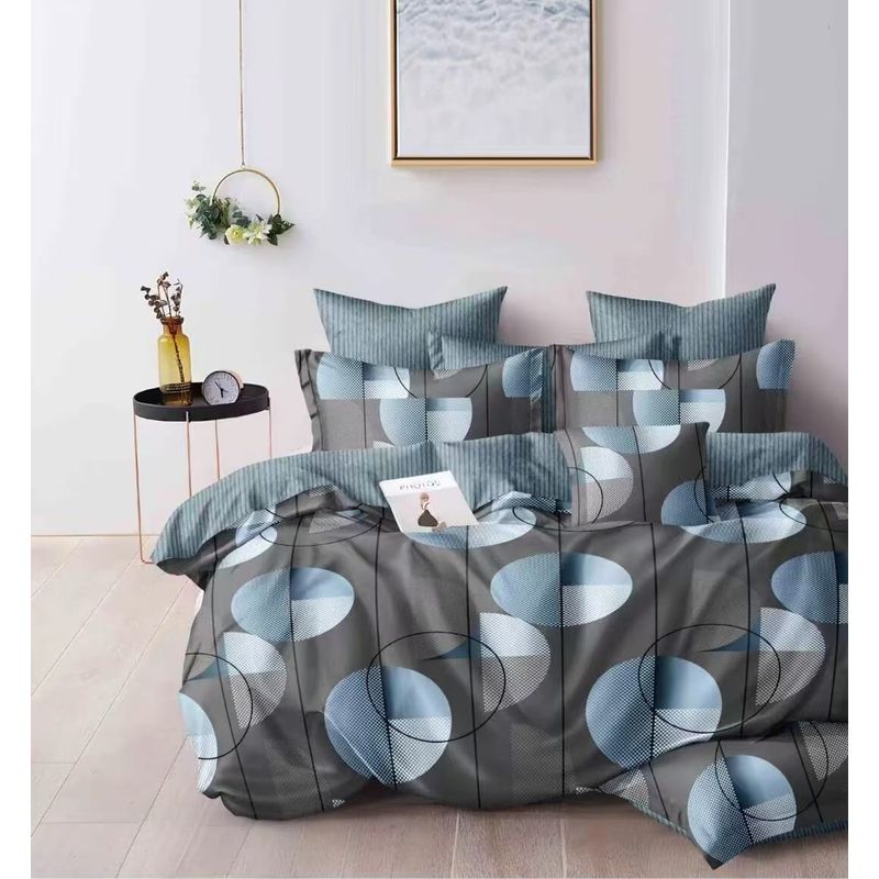 GENERICO - Sábanas con diseño gris circulo 1.5 plaza juego de 3 piezas teng fei