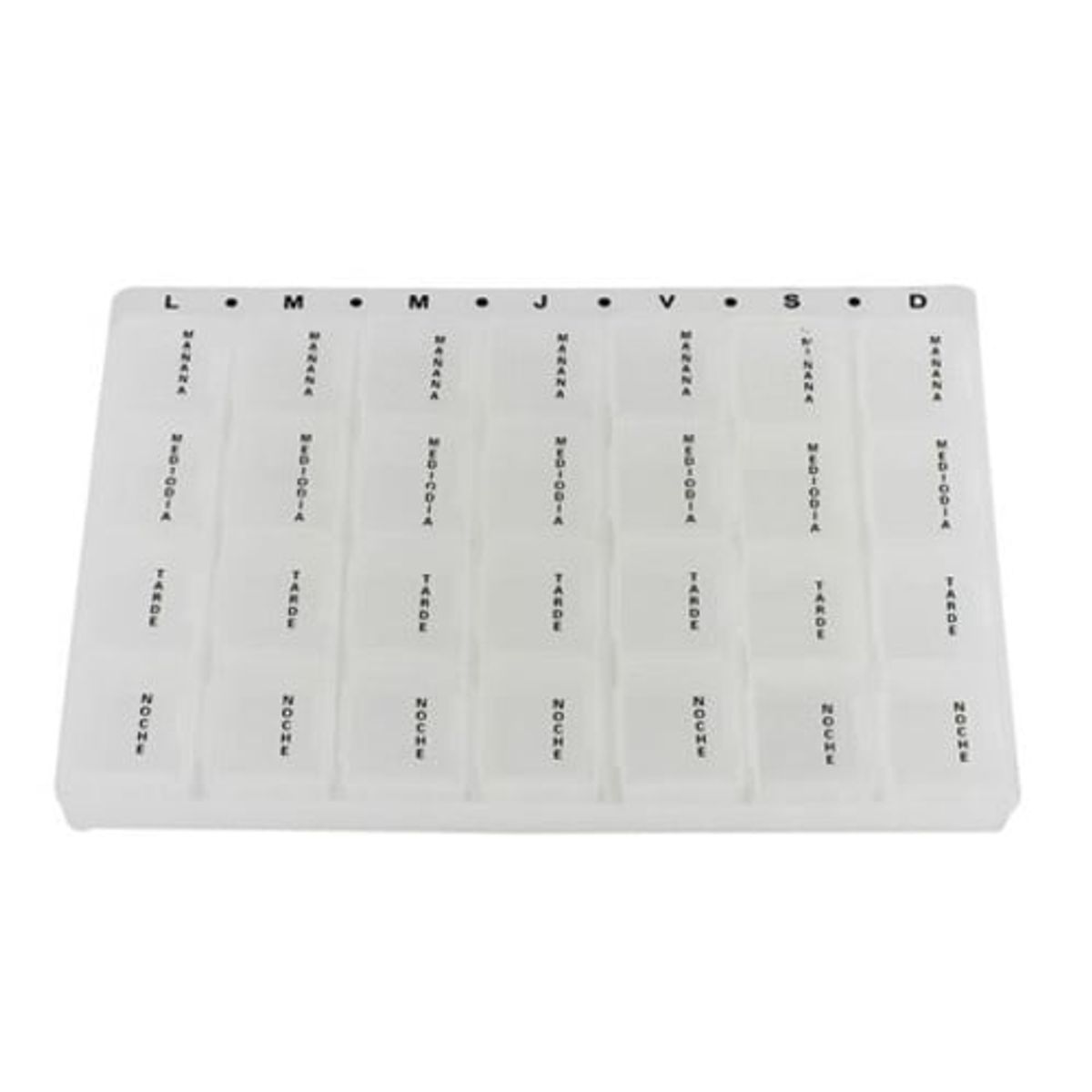 GENERICO - Organizador Pastillero 4 En 1 Blanco Semanal  Mensual