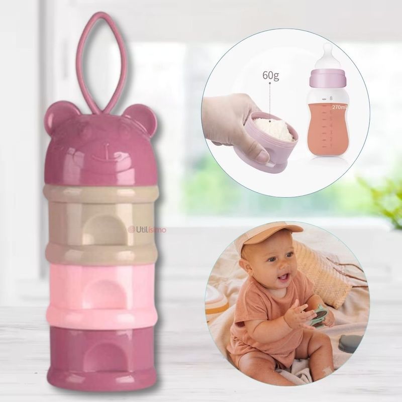 UTILISIMO - Dispensador Alimentos Portátil Multicapa Libre BPA Bebé Niña