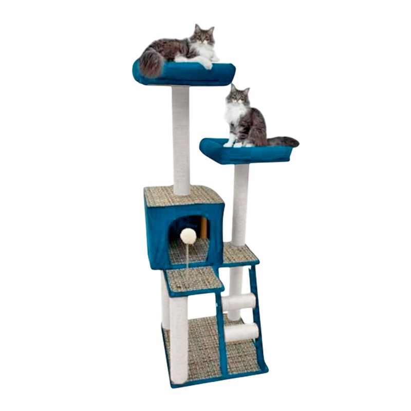 ALPHA - Torre Rascador de Gato 3 Pisos con Casa