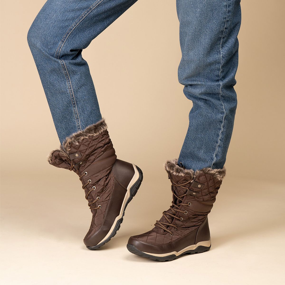 CHINITOWN - Bota Invernal Mujer Café Roma Chinitown