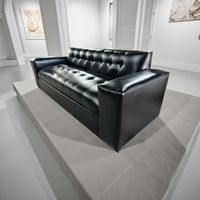 SOFA DOS CUERPOS NEGRO ECOCUERO.