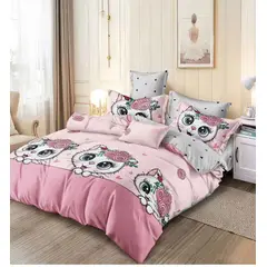 GENERICO - Sábanas con diseño DULCE GATITA 1.5 plaza juego de 3 piezas TF