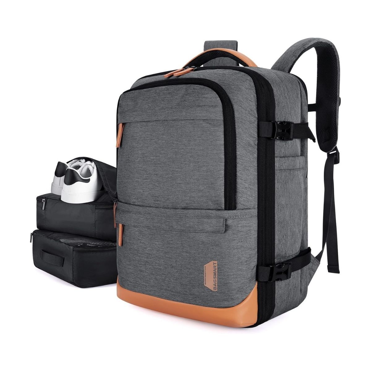 BAGSMART - Bagsmart Mochila Falco 30 L - 40 L Expandible + 3 Organizadores Gris