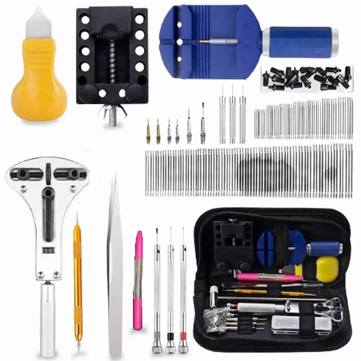 GENERICO - Kit Relojero De 16 Herramientas Para Reloj Con Estuche