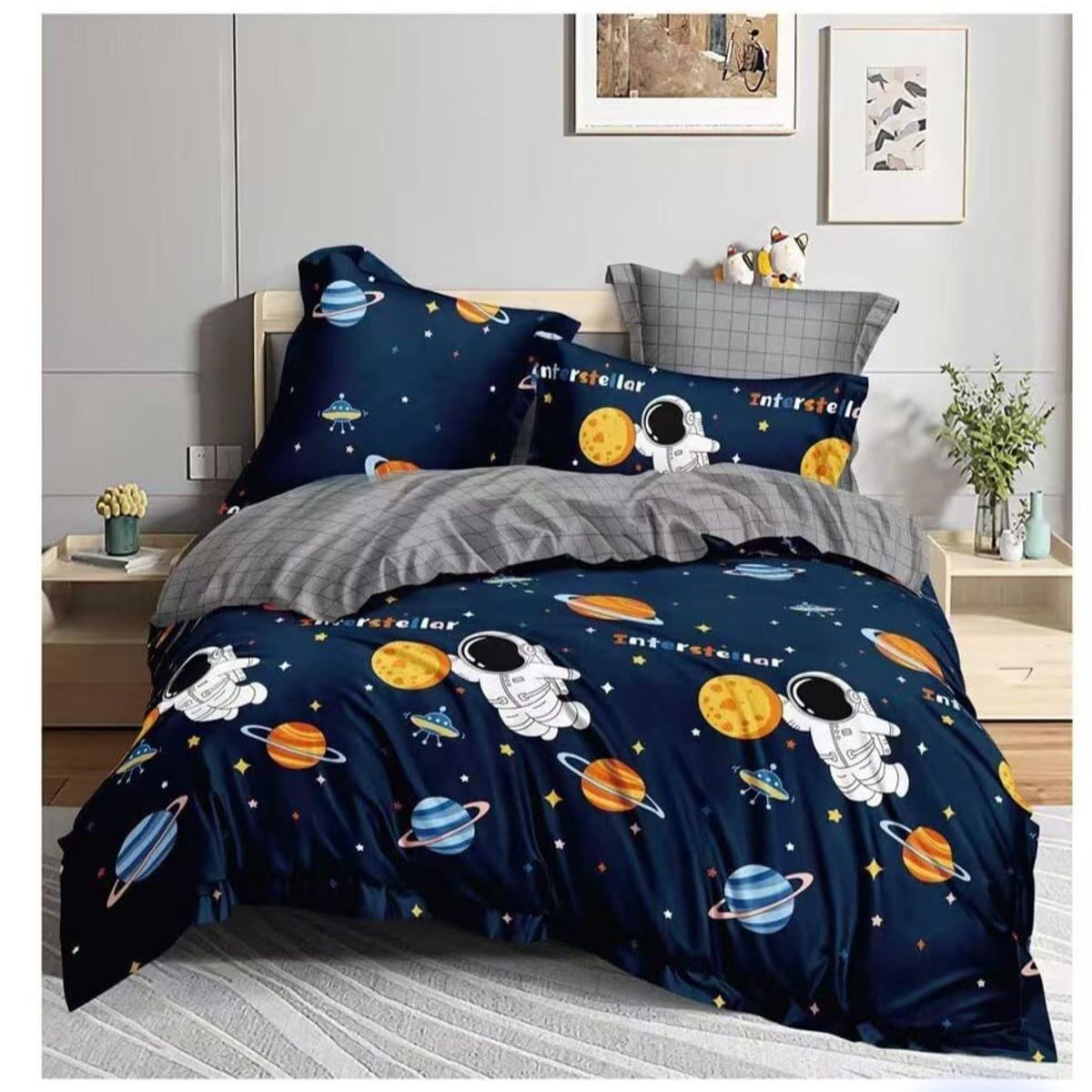 GENERICO - Sábanas con diseño INTERSTELLAR 1.5 plaza juego de 3 piezas TF