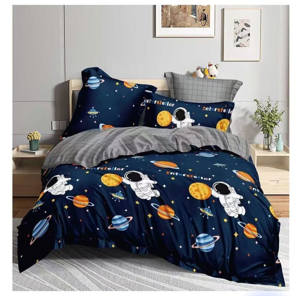 GENERICO - Sábanas con diseño INTERSTELLAR 1.5 plaza juego de 3 piezas TF