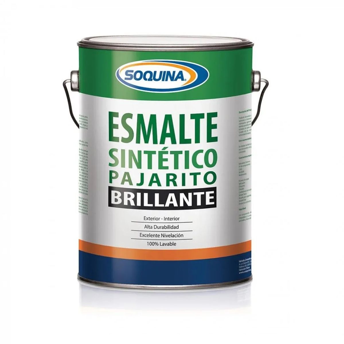 SOQUINA - ESMALTE SINTETICO PAJARITO BRILLANTE COLOR VERDE TREBOL GL.