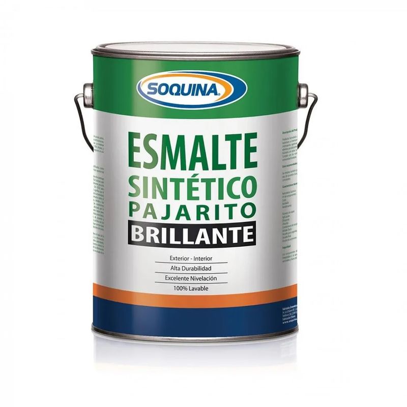 SOQUINA - ESMALTE SINTETICO PAJARITO BRILLANTE COLOR VERDE TREBOL GL