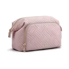 BAGSMART - Cosmetiquero Tejido de Viaje Rosado