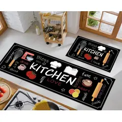 GENERICO - Pack 2 Alfombra De Cocina Antideslizante Piso Entrada De Baño