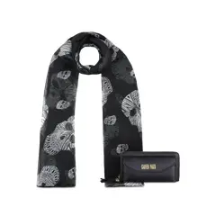 CARVEN - Pack Billetera Aria negra + Pañuelo Omani negro